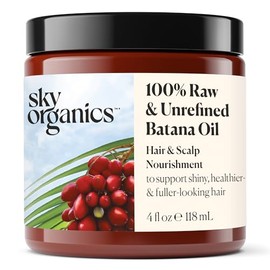 Sky Organics Aceite de Batana Crudo y Sin Refinar, Puro, de Honduras, para Apoyar El Cuero Cabelludo y Un Cabello Más Fuerte de Aspecto Más Completo, Mascarilla Intensiva Acondicionadora y Reparadora