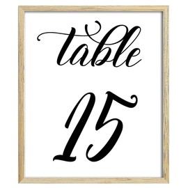 Darling souvenir Caligrafía 1-12 tarjetas números Recepción de boda decoración mesa (12,7 x 17,8 cm), Blanca, 20