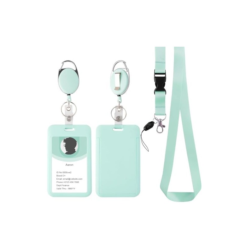 Retractable Badge Reel Heavy Duty Detachable Lanyard ID Card Holder