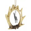 Rustic Western Deer Antlers Howling Gray Wolf Set of 2