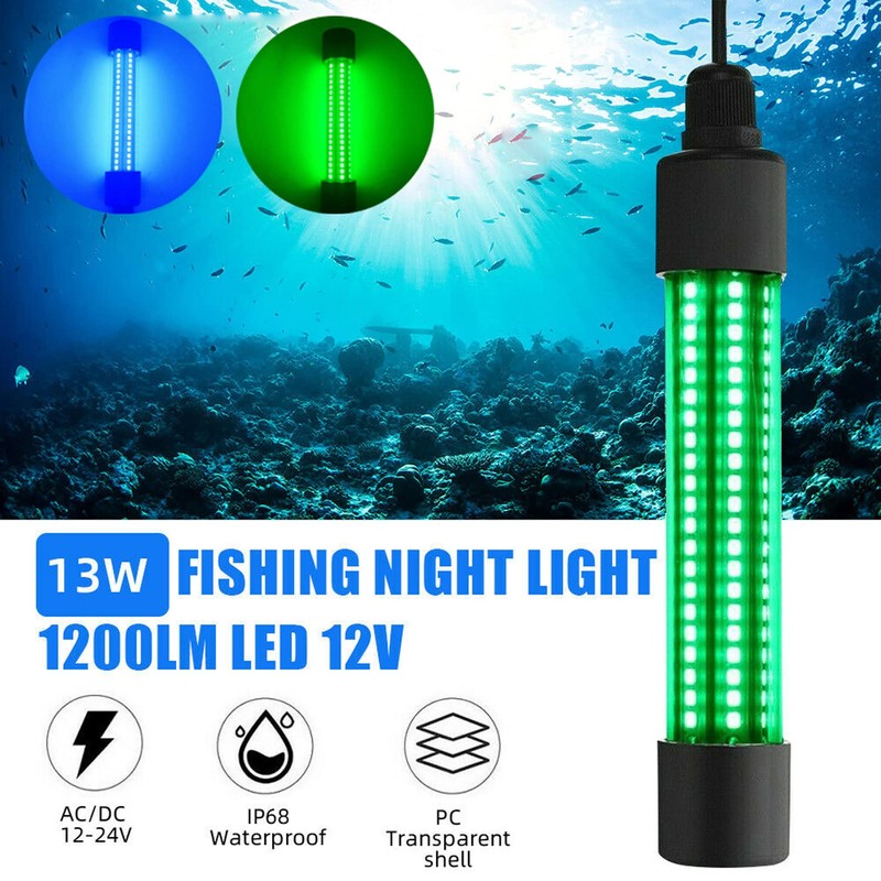 1200LM 12V LED Underwater Fishing Light Stick Squid Prawn Fish