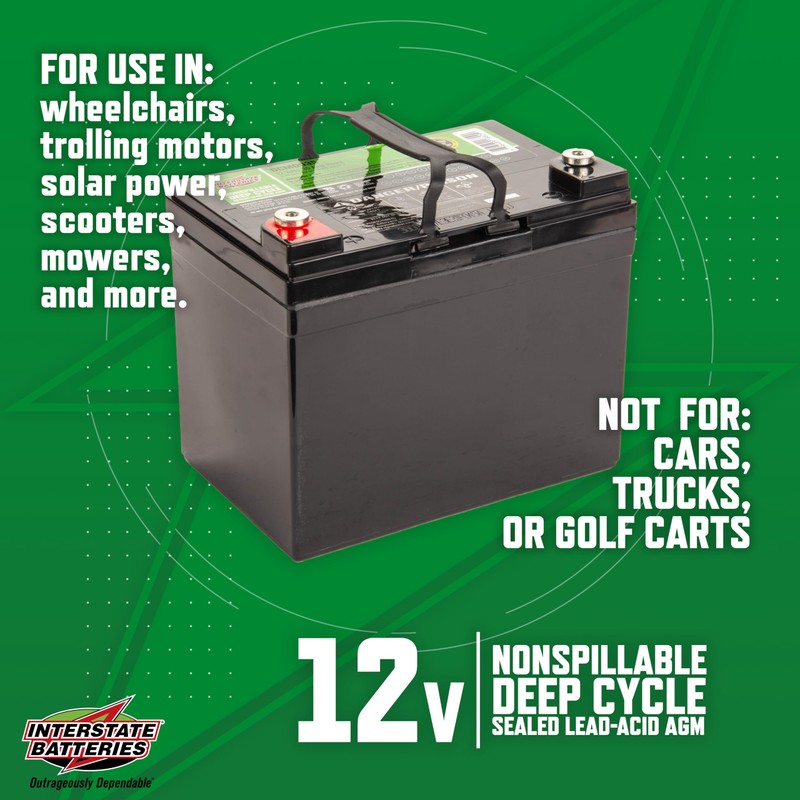 Interstate Batteries 12V 35AH Sealed Lead Acid (SLA) AGM Deep