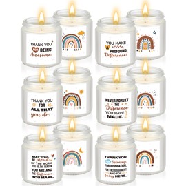 MTLEE 6 Pcs Thank You Candles Bulk 3. 5 oz Boho Employee Appreciation Inspirational Candles Motivational Scented Gifts for Women Coworker Teacher Graduation Birthday Mother Volunteer