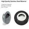 Round Stainless Steel 5 cm Silver Recessed Handle Inlet Handle