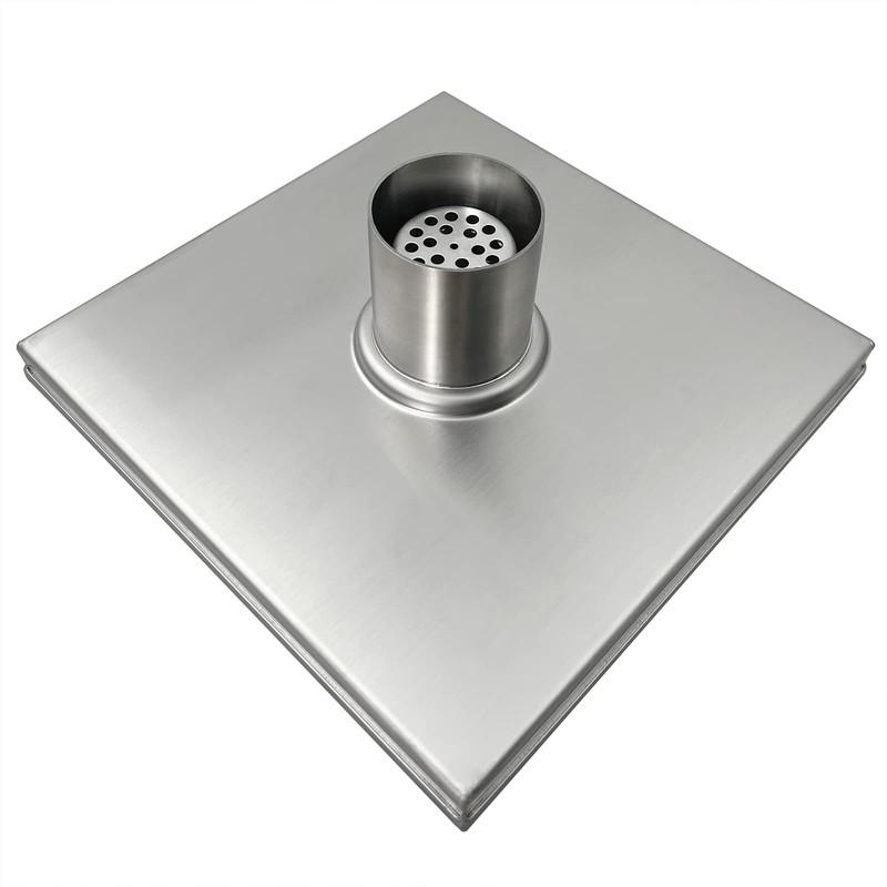 Neodrain 8-Inch Square Shower Drain with Removable Quadrato Pattern Grate,