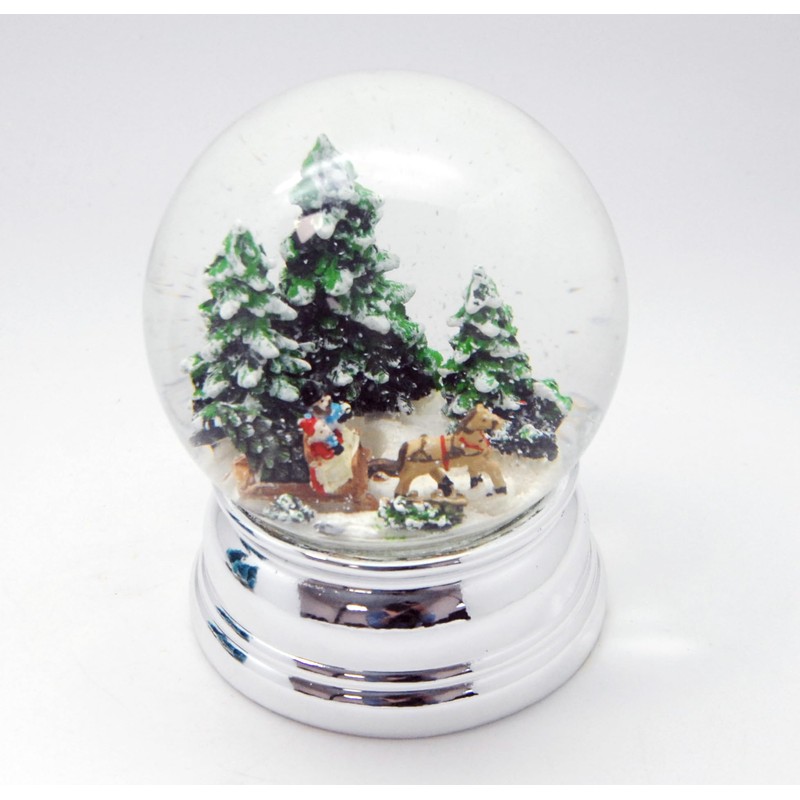 Minium Collection Glamour Line 20139 Snow Globe Sleigh Ride Silver