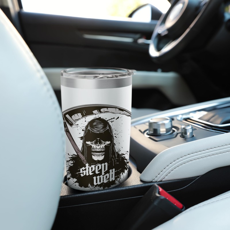 Grim Reaper Hooded Death Skeleton with Scythe Stainless Steel Insulated