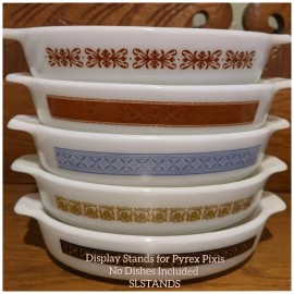 Made to fit Pyrex Casserole LOT of 4 ~ Pyrex 700 Au Gratin Pixie Dish STANDS Slstands No dishes included htf