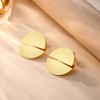 14K Gold Disc Stud Earrings for Women, Circle Disc Flat