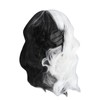 Black and White Short Curly Wig Women Cosplay Party Shoulder