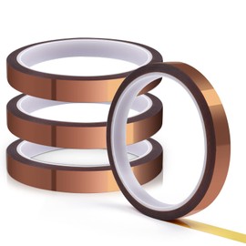 HTVRONT Heat Resistant Tape, Pack of 4 Heat Tape for Sublimation, 10 mm x 33 m Kapton Tape, Heat Resistant Tape for Electronics Printing DIY Crafts