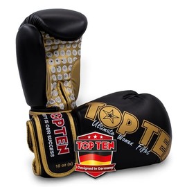 Boxing Gloves "Woman" for Women - 10 oz, Black/Gold