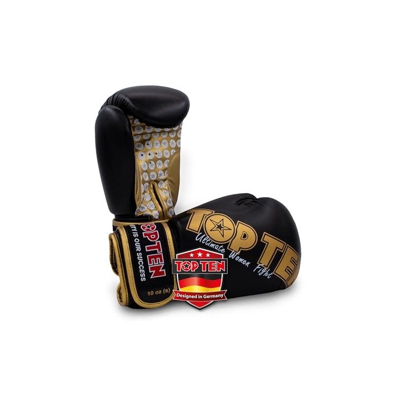 Boxing Gloves "Woman" for Women - 10 oz, Black/Gold