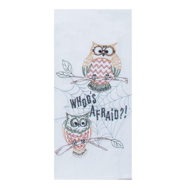 Kay Dee Designs Halloween Whoo's Afraid Embroidered Owl Flour Sack