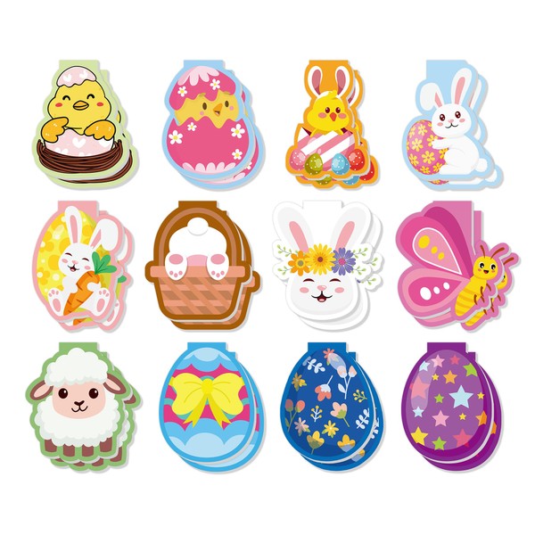 Pecopcock 48 Pcs Easter Day Notepads – Easter Mini Notebooks