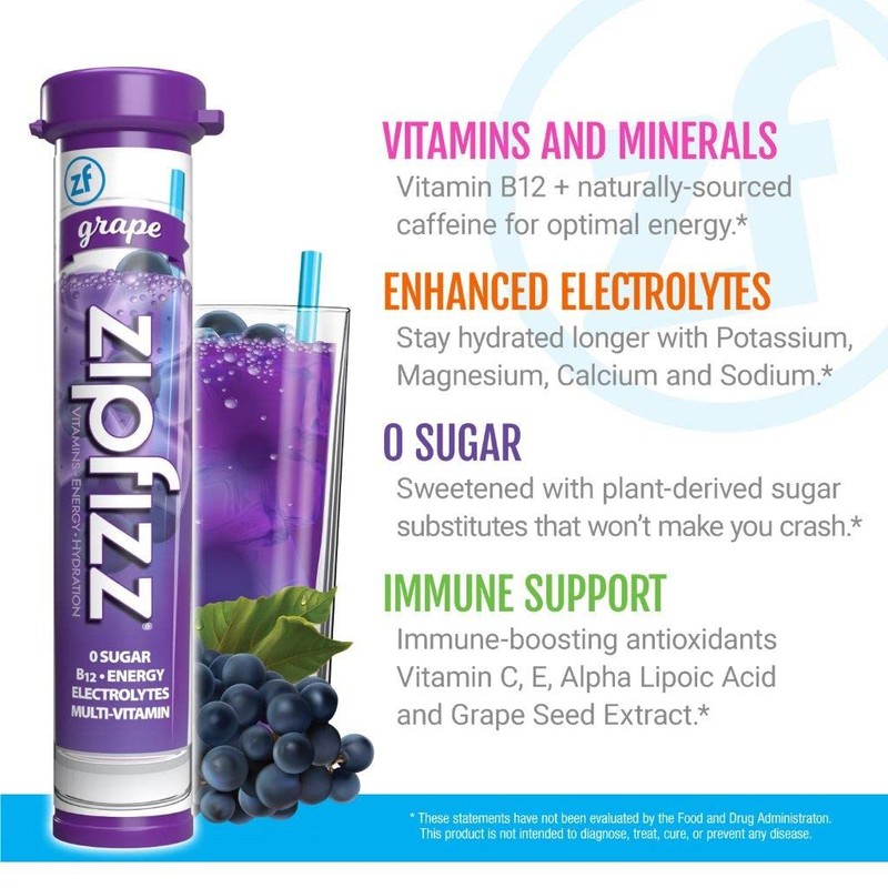 Zipfizz Energy Drink Mix, Electrolyte Hydration Powder with B12 and