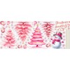 HAIDDLE Pink Christmas Snowman Christmas Trees Window Sticker Decals