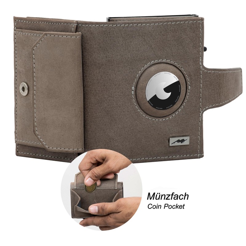 Marc Peter® Chicago Leather Push Air Slim Wallet - Airtag