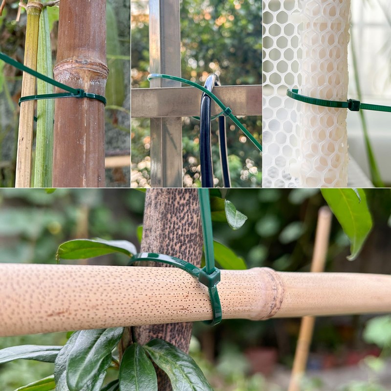 ZZRANYE 6 inch 3mm Dark Green Nylon Garden Cable Zip