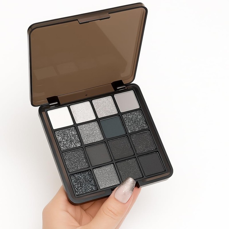 GOERTI Smoky Eyeshadow Palette, 16 Color Matte & Shimmer Glitter,