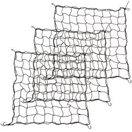 DAJAVE Paquete de 3 redes de tienda de campaña, enrejado de red flexible con ganchos, se adapta a 5 x 5 pies y más tamaño, red elástica de enrejado para tiendas de campaña, jardinería y horticultura (negro)