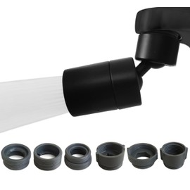 Rotating Faucet Aerator Extender,Nozzle Faucet Adapters, Universal Splash Filter Kitchen Tap Extension, Kitchen and Bathroom Sink Faucet Replacement (Matte Black 80°)