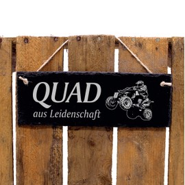Dekolando Home Accessories Engraved Slate Sign with 4 Wheeler Slate 22 x 8 cm