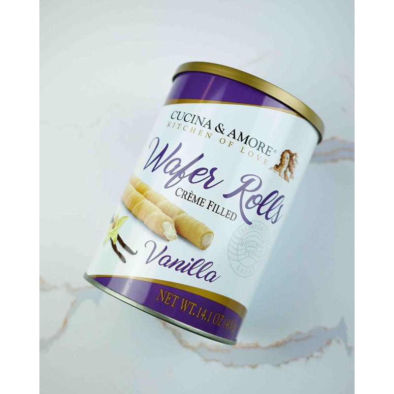 Cucina & Amore Crème-Filled Wafer Rolls, European Artisan Style, Made