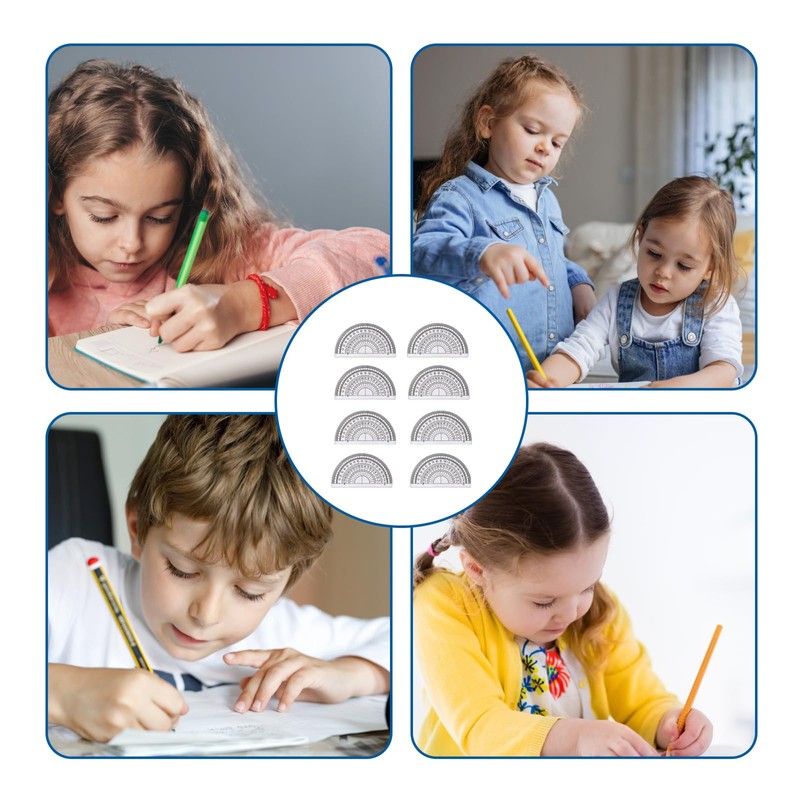 Protractor Set, 10 PCS Transparent Plastic Protractor for Students, 10.2