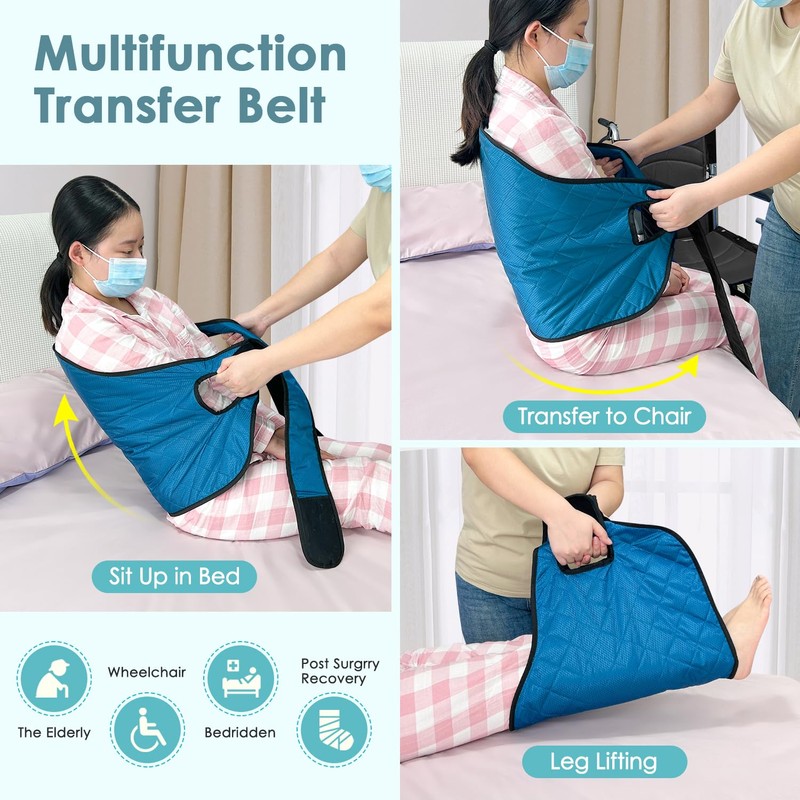 NEPPT Bedridden Patient Turning Device Belt for Bed Rails Elderly