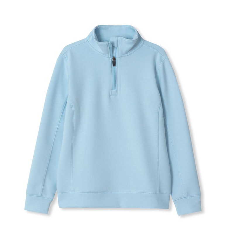 Lands' End Boys Half Zip Pullover Large Dream Blue