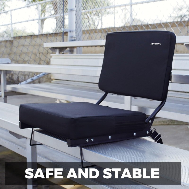 HUTMANG Chair - Stadium Seat with Back Support, Padded Foam