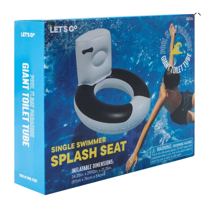 High Five Giant Toilet Pool Float Tube 35 inches x