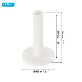 PATIKIL 6 Pack 3.5" Rubber Golf Tees Tall Training Driving Range Tees for Outdoor and Indoor Hitting Mats, Stable Ball Holder, White