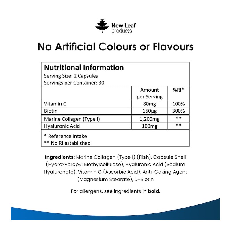 New Leaf Products Marine Collagen 60 Capsules