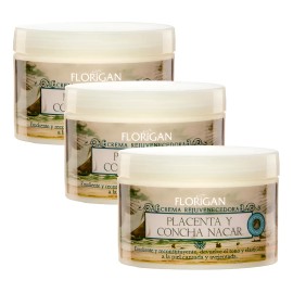 Crema Placenta Y Concha Nácar Florigan® 350g 3 Piezas Normal A Arrugada Día/noche