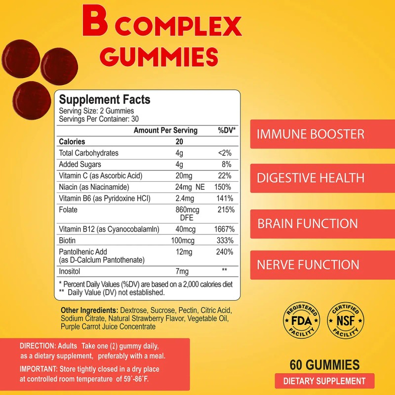 Alfa Vitamins Gomitas Complejo Vitamina B 60 Unidades