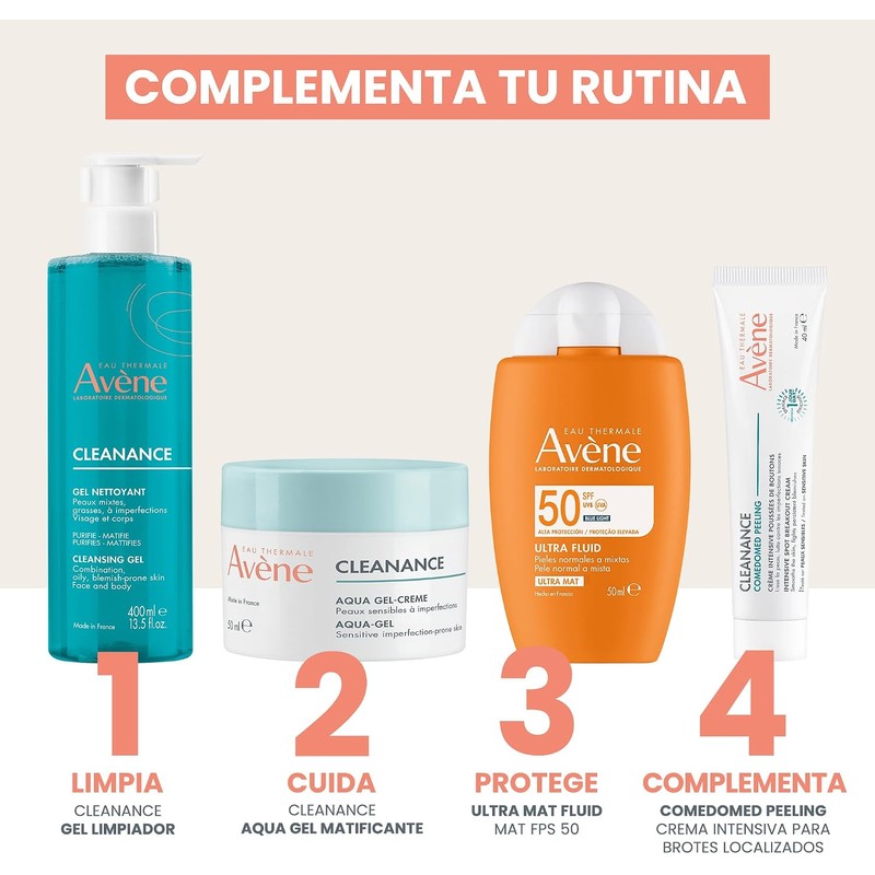 Avene Cleanance Gel Hidratante Facial Aqua-gel Anti Imperfecciones 50ml