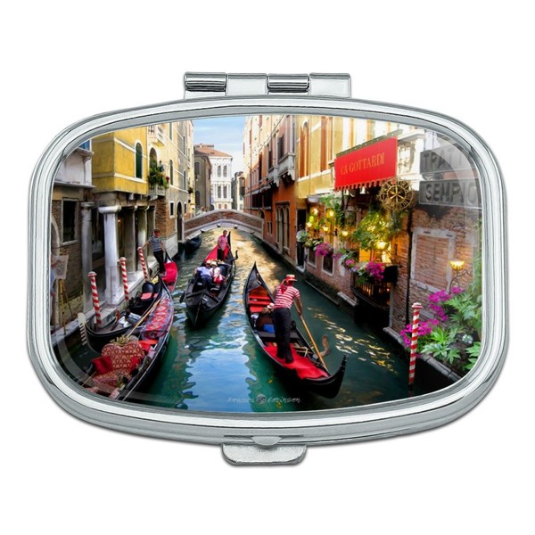Venice Italy Gondolas Canals Rectangle Pill Case Trinket Gift Box