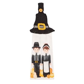 Mud Pie Thanksgiving Pilgrim Hat Thanksgiving Crochet Hanging Towel