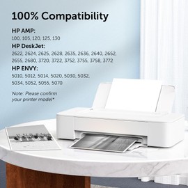 65XL Black Ink Cartridges Remanufactured for HP 65 Ink High Yield Work with HP Deskjet 3755 3722 3752 3730 2652 2620 2655 Envy 5055 5030 5052 5032 (Black, 2-Pack)