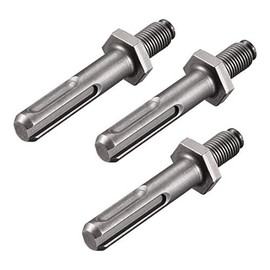 sourcing map 3/8" Drill Chuck Adapter, to 3/8-Inch(M10 x 15mm) Thread Keyless Drill Chuck Adapter Round Shank for Impact Driver, Pack of 3