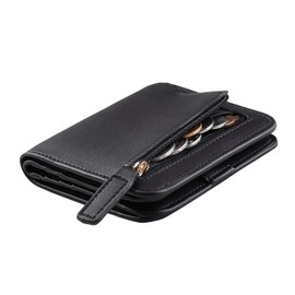 Cartera Mujer Pequeño con RFID Bloquea, Mini Monedero Bifold para Tarjetas, Billetera de Piel Plegable con Bolsillo, Tarjetero Minimalista con Ventana de Identificación para Chica Mujer