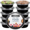 Efforias Round Plastic Meal Prep Containers (10 Pack, 24oz) -