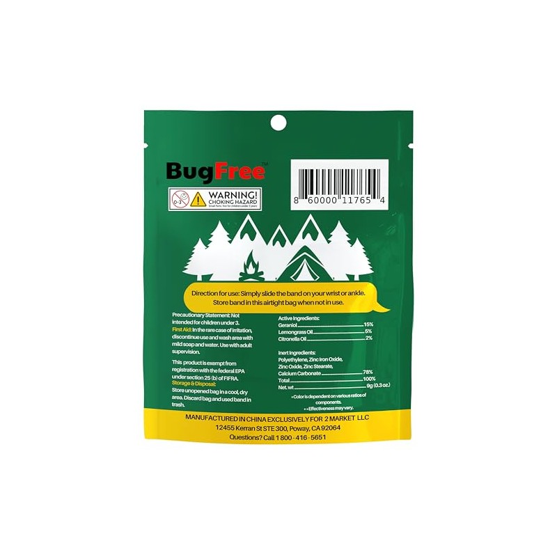 BugFree Mosquito Repellent Bracelets (10 Pack) Mosquito Repellent Bracelets for