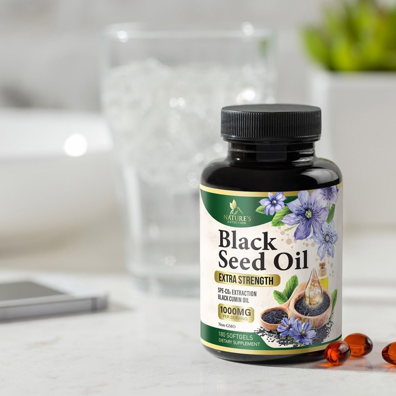 Black Seed Oil Softgels 1000mg - Premium Nigella Sativa Blackseed,