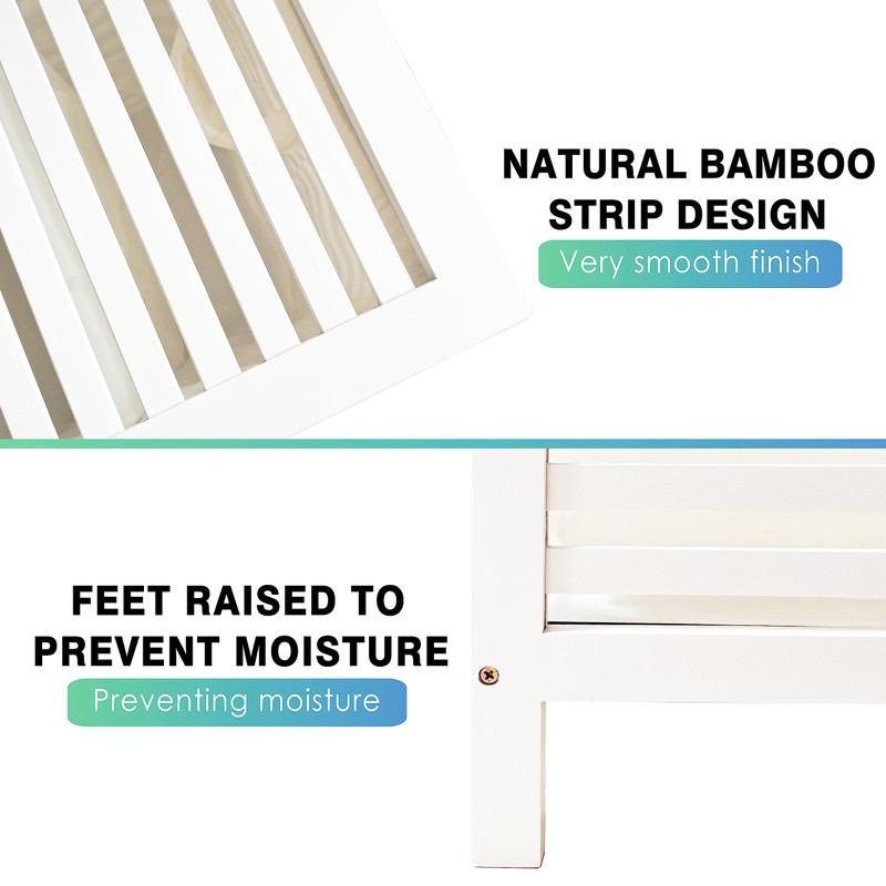 SMIBUY Double Laundry Hamper with Lid, 120L Bamboo Laundry Basket
