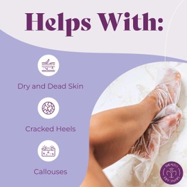 Foot Peel Mask, 5 Pack - For Dry, Cracked, and Calloused Feet - Lavender Scent - With Plant Extract for Baby Soft Feet - Home Spa Treatment