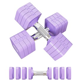40 LB dumbbell Sets 4 in 1 Adjustable Hand Weights Set for Women Men Free Weights Dumbbell Sets Adjust Dumbbell Weight Sets for Home Gym Exercise Workout Strength Training Equipments, Purple