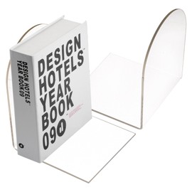 Acrylic Bookends, Pack of 2, 80 x 70 x 130 mm, Bookends Acrylic, Transparent Book Holder for Books, Book Holder Shelf for Children, School, Library, Bookends for Magazines and DVDs, Organza